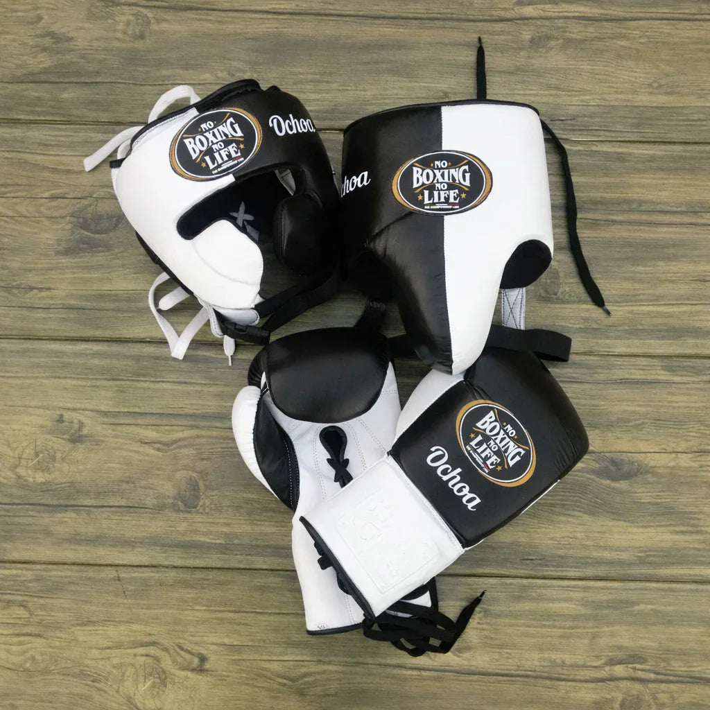 No Boxing No Life Boxing Gloves Set | White/Black – GlovesGuard