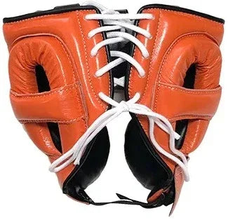 Back of Winning Orange & Black Cheek Protector Headgear