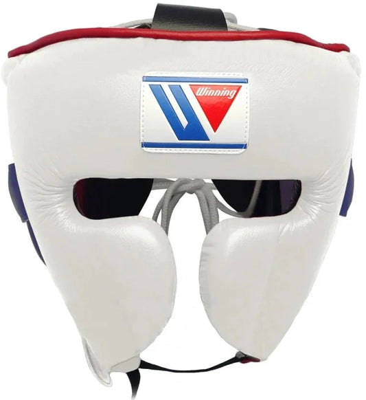Image for Winning White & Red Cheek Protector Boxing Headgear