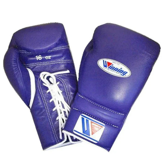 Winning Purple Lace-Up Boxing Gloves