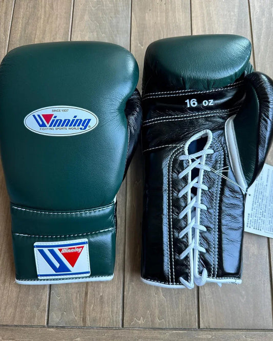 Winning Boxing Gloves | Lace-Up | Green/Black