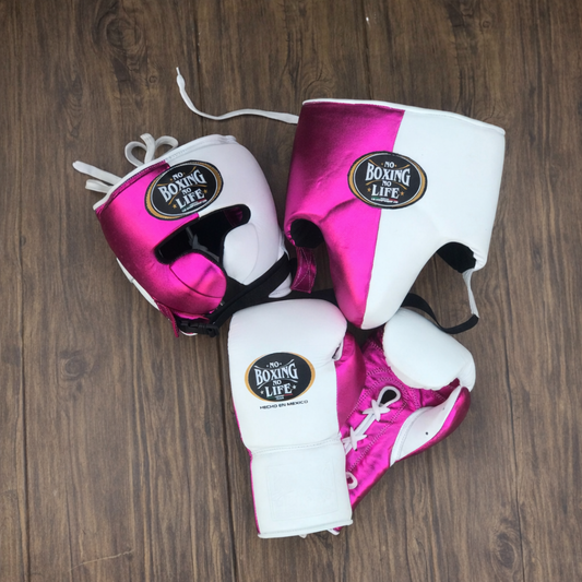 No Boxing No Life Boxing Gloves Set | Pink/White
