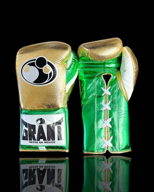 Grant Gold/Green/White Boxing Gloves Durable Sparring Gloves