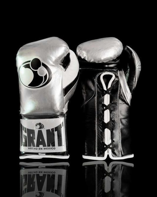 Grant Silver/Black 14oz Boxing Gloves Custom Sparring Gloves