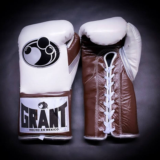 Grant White/Brown/Silver Boxing Gloves Women Fitness Training Gloves