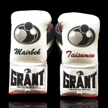 Grant White/Red/Black Boxing Gloves Premium Gym Training Pair Back View