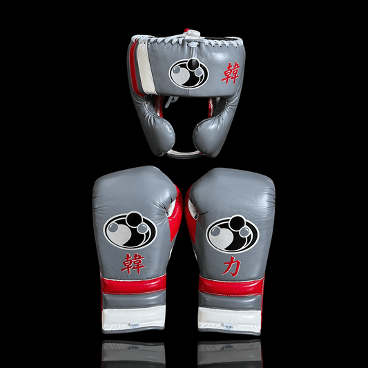 Grant Leather Boxing Set Grey/Red/White Gym Training Kit