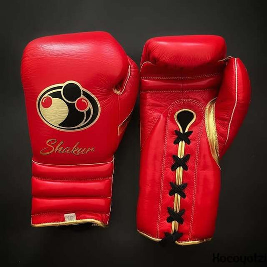 Grant Red/Gold Boxing Gloves Premium Leather Training Pair
