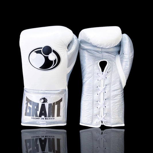 Grant White/Silver Boxing Gloves Beginner Friendly Training Gloves