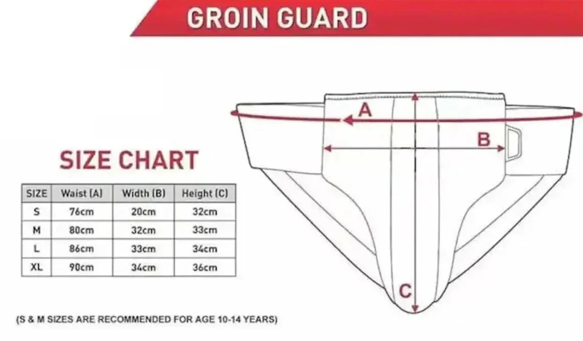 Groin Guard Size Chart