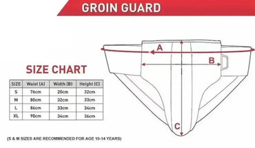 Groin Guard Size Chart