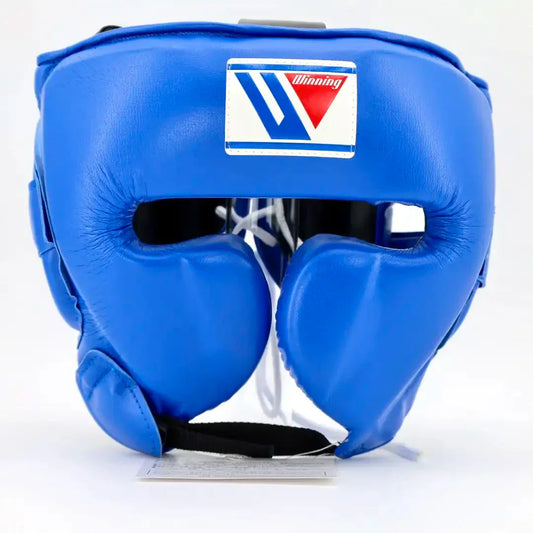 Winning Blue Headgear - Cheek Protector Front View