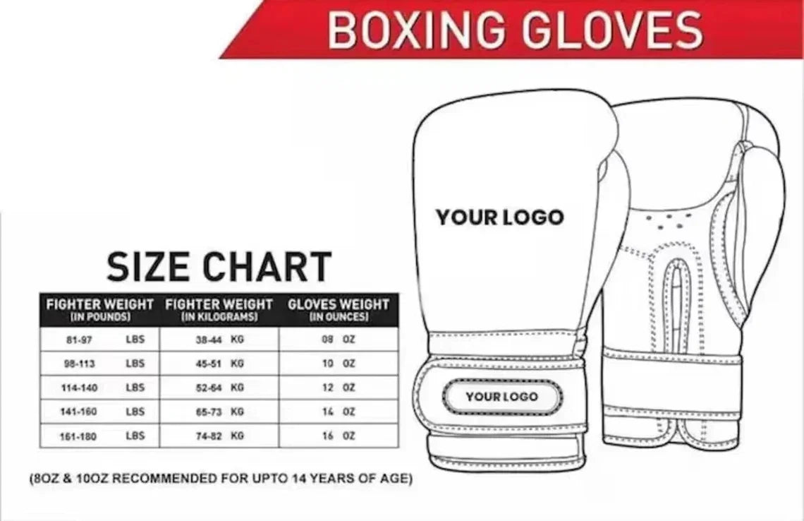 Size Chart of Winning Boxing Gloves
