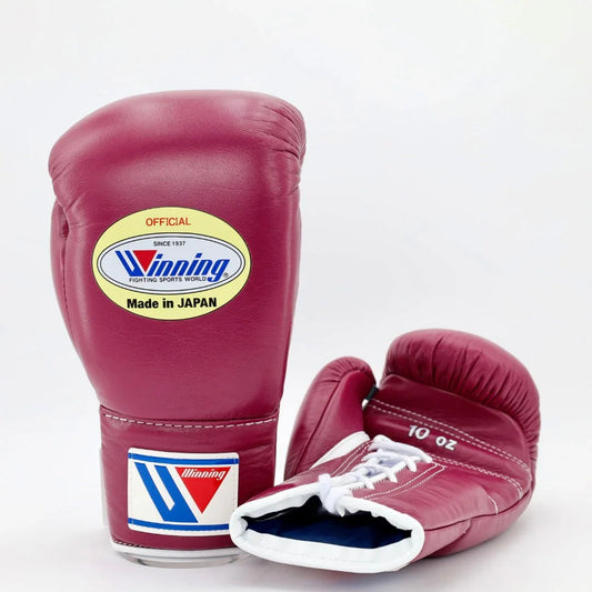 Image of Winning Dark Pink Boxing Gloves - Lace-Up (Japanese Logo)