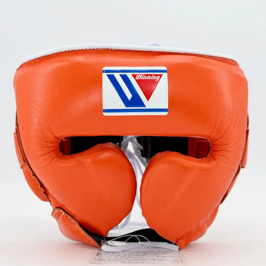 Winning Orange Headgear - Cheek Protector Front View
