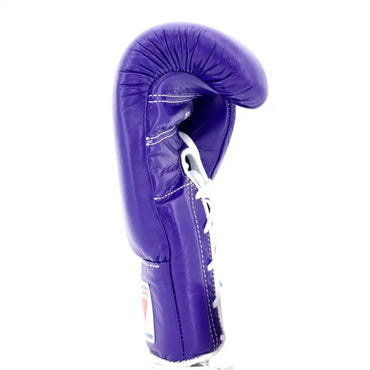 Winning Purple Lace-Up Boxing Gloves Side View