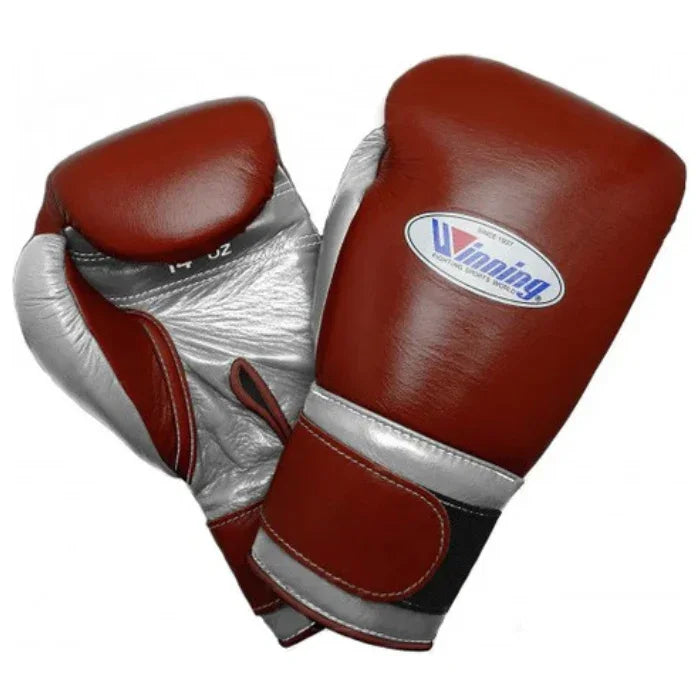 Winning Boxing Gloves  | Velcro | Brown/Silver