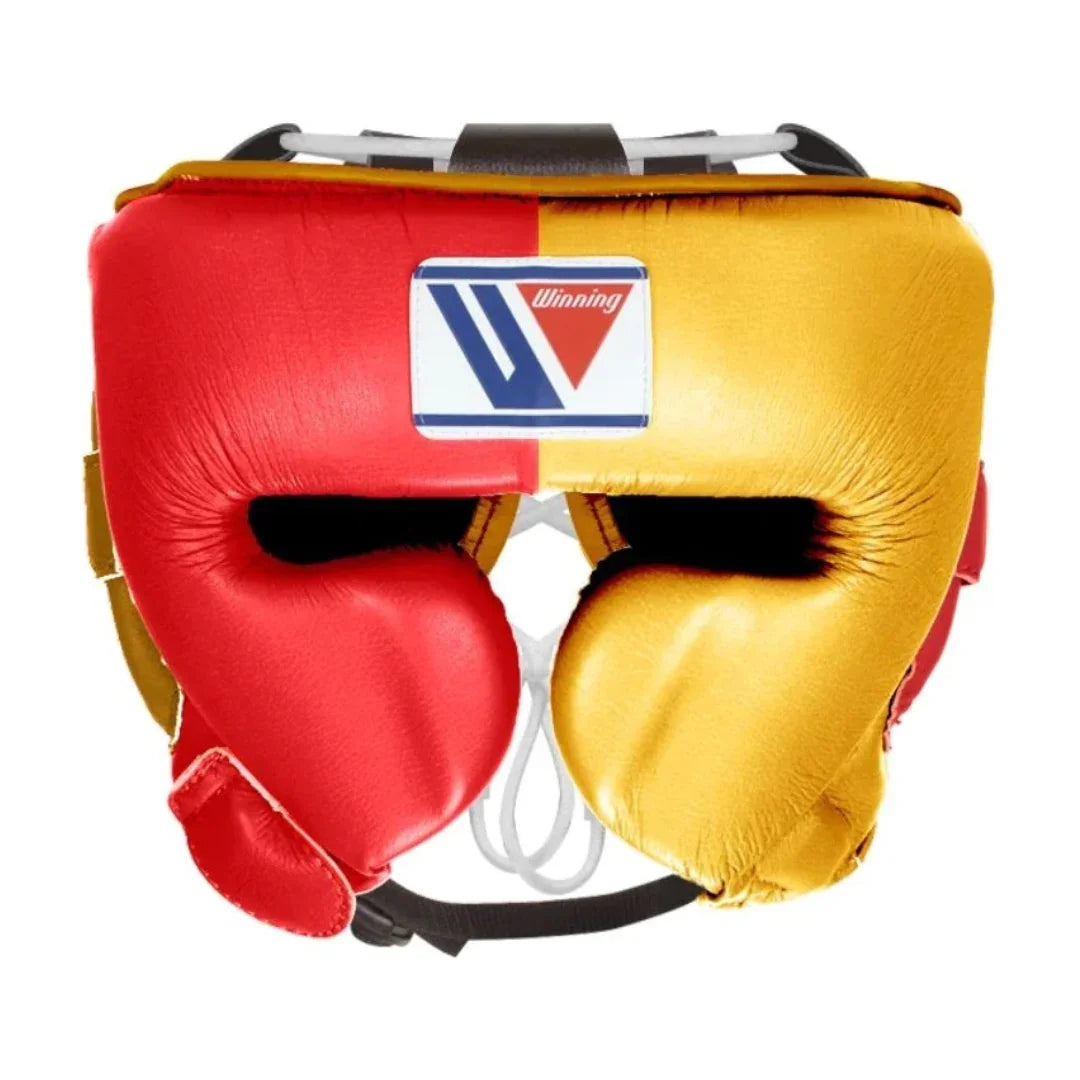 Image of Winning Red & Glod Cheek Protector Boxing Headgear
