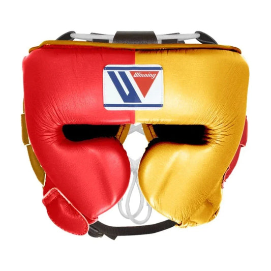 Image of Winning Red & Glod Cheek Protector Boxing Headgear