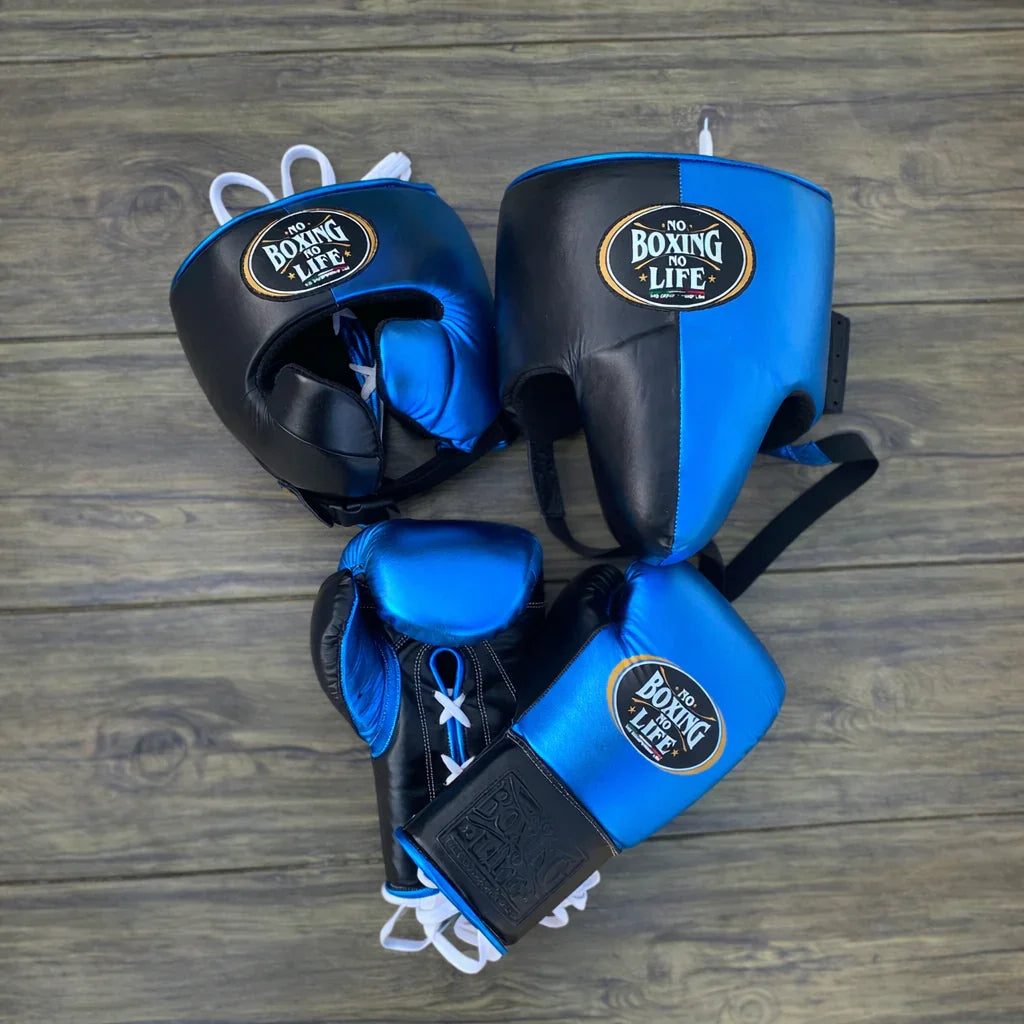 No Boxing No Life Boxing Gloves Set | Blue/Black