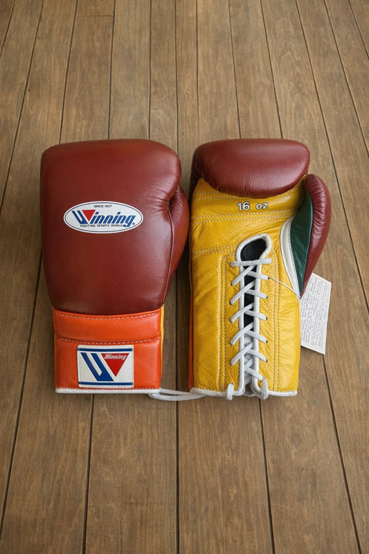 Winning Boxing Gloves  | Lace-Up | Maroon/Orange/Yellow
