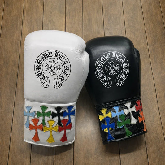 Winning Boxing Gloves  | Chrome Heart Style Lace-Up | White/Black