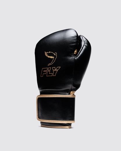 Fly Black boxing gloves 4-24oz , professional soft-fit sparring gear