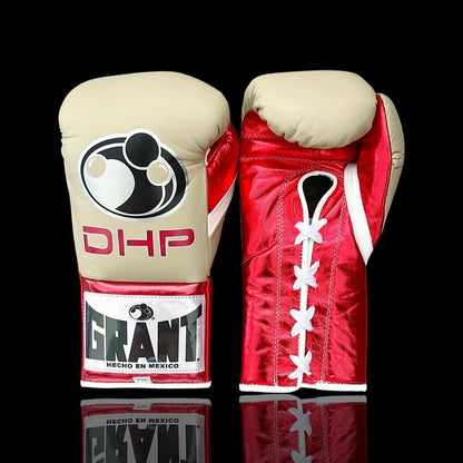 Grant Beige/Red/White Boxing Gloves 14oz Premium Training Gloves
