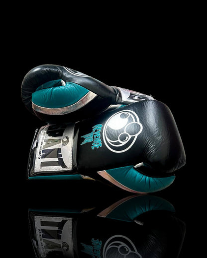 Grant Black/Blue/Silver Boxing Gloves Premium Gym Training Pair Back View