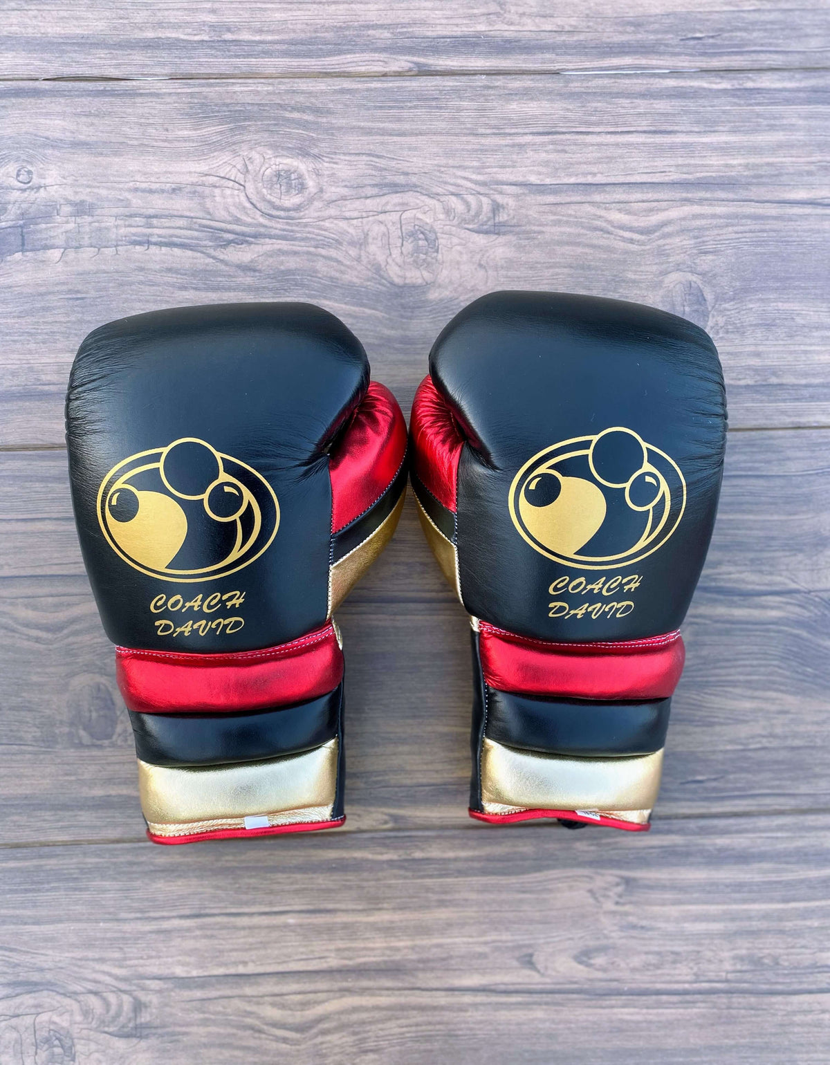 Grant Boxing Gloves Black/Red/Gold Training Gloves Back View