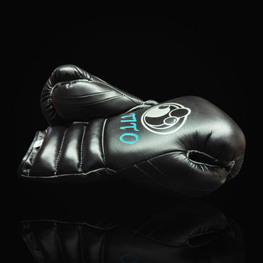 Grant Boxing Gloves Black/Blue 14oz Leather Training Gloves Thumb View