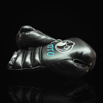 Grant Boxing Gloves Black/Blue 14oz Leather Training Gloves Thumb View