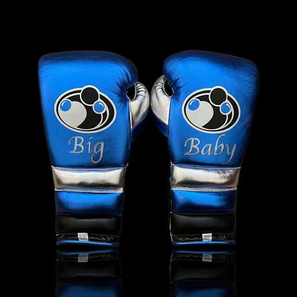 Grant Blue/Black/Silver Boxing Gloves Durable Sparring Gloves Back View