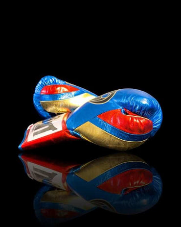 Grant Blue/Gold/Red 14oz Boxing Gloves High Quality Gym Gloves Thumb View