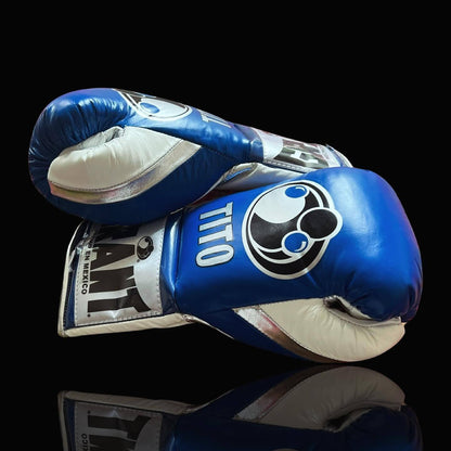 Grant Blue/White/Silver Boxing Gloves 14oz Premium Training Gloves Thumb View