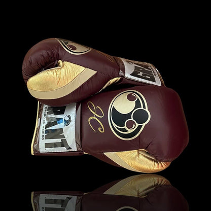 Grant Brown/Beige/Gold Lace-Up Boxing Gloves Thumb View