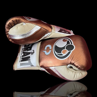 Grant Brown/Beige/SilverLeather Boxing Gloves Heavy Duty Training Pair Thumb View