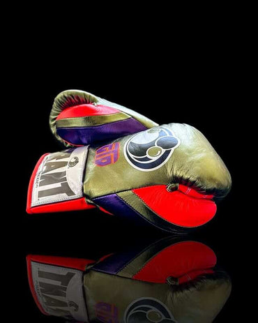 Grant Green/Purple/Red 14oz Boxing Gloves Custom Sparring Gloves Thumb View