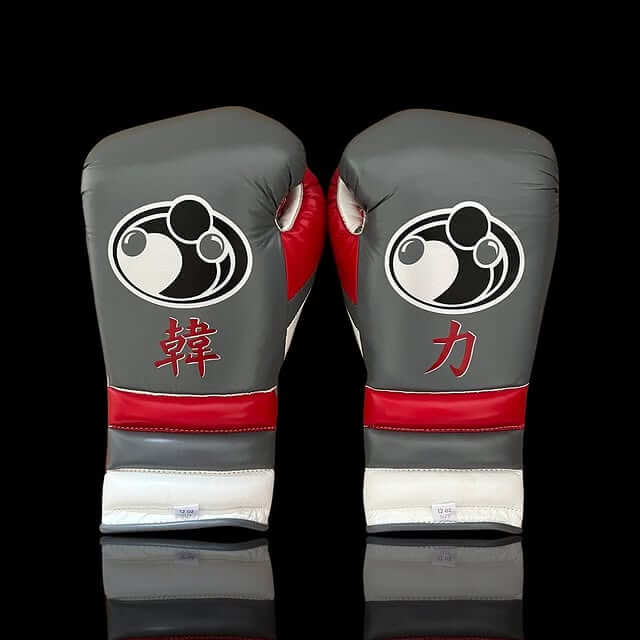 Grant Grey/Red/White Boxing Gloves Beginner Friendly Training Gloves Back View