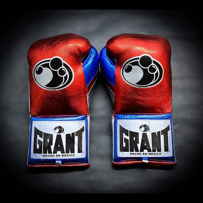 Grant Boxing Gloves Red/Blue/Silver  14oz Leather Training Gloves