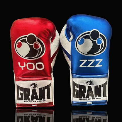 Grant Red/Blue/White Boxing Set 14oz Gloves Back View