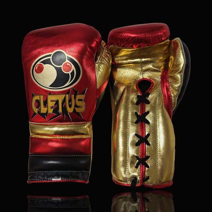 Grant Red/Gold/Black Leather Boxing Gloves Custom Fit Training