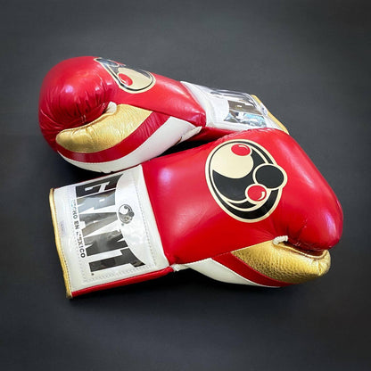 Grant Red/Gold/White Leather Boxing Gloves Thumb View