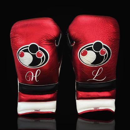 Grant Boxing Gloves Red/White/Black 14oz Leather Training Gloves Back View
