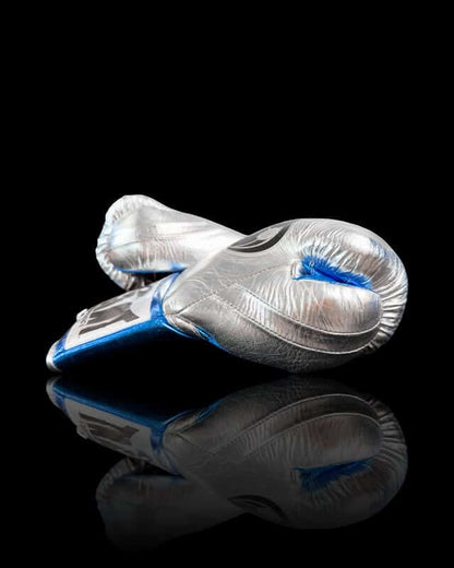 Grant Boxing Gloves Silver/Red/Blue 14oz Leather Training Gloves Thumb View