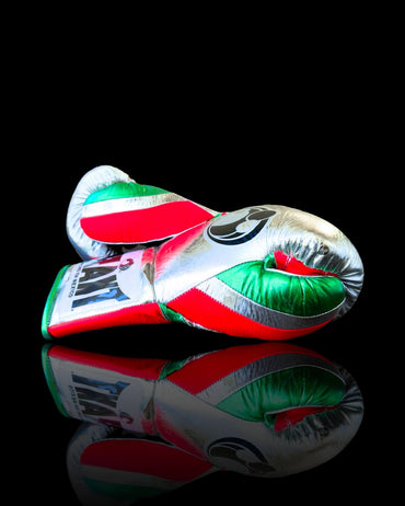 Grant Silver/Red/Green Boxing Gloves Sparring Training Gloves Thumb View