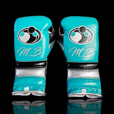 Grant Full Gear Boxing Set Sky-Blue/Black/Silver 14oz Gloves Back View