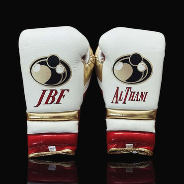 Grant Boxing Gloves Set White/Red/Gold Gloves Back View
