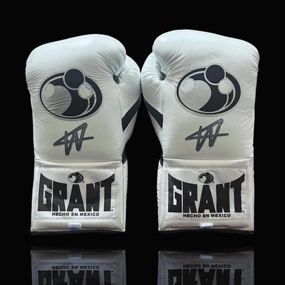 Grant White/Black Boxing Gloves Women Fitness Training Gloves Back View