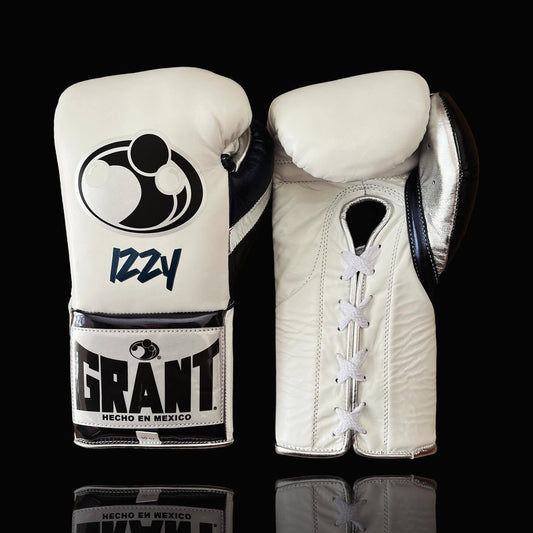 Grant White/Black/Silver Boxing Gloves Sparring Training Gloves
